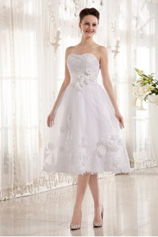 Tulle and Charmeuse Sweetheart Short A-line Dress