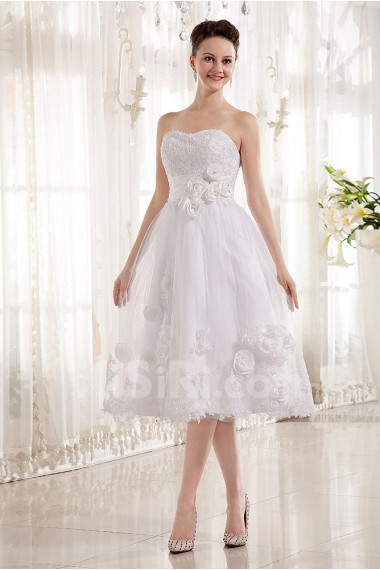 Tulle and Charmeuse Sweetheart Short A-line Dress