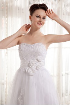 Tulle and Charmeuse Sweetheart Short A-line Dress