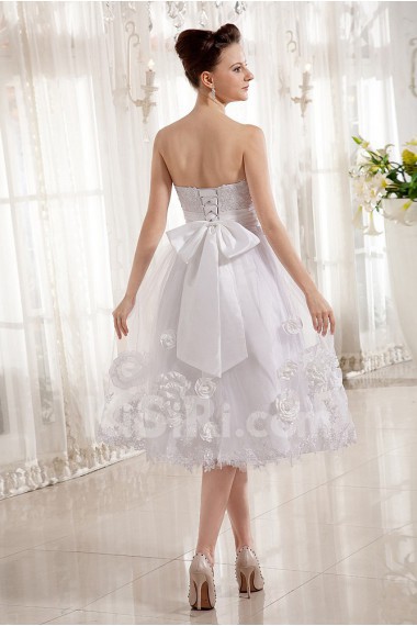 Tulle and Charmeuse Sweetheart Short A-line Dress