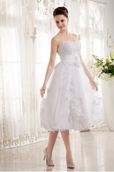 Tulle and Charmeuse Sweetheart Short A-line Dress