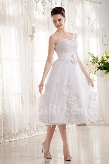 Tulle and Charmeuse Sweetheart Short A-line Dress