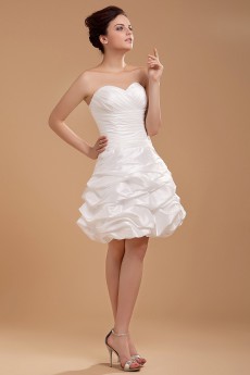 Taffeta Sweetheart Short A-line Dress with Ruffle