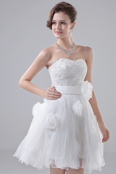 Organza Sweetheart Short A-line Dress