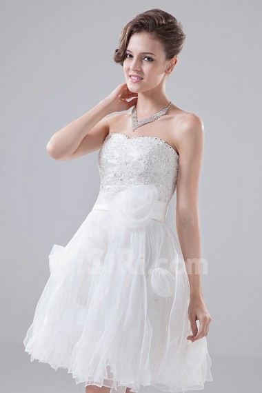 Organza Sweetheart Short A-line Dress