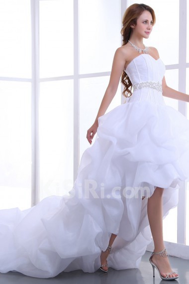 Taffeta Sweetheart Ball Gown with Beaded and Ruffle