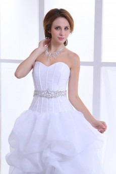 Taffeta Sweetheart Ball Gown with Beaded and Ruffle