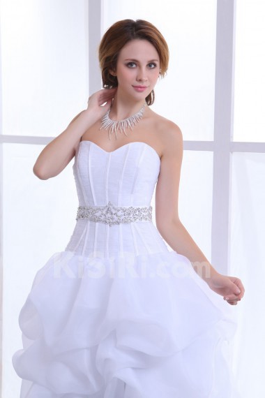 Taffeta Sweetheart Ball Gown with Beaded and Ruffle