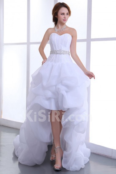 Taffeta Sweetheart Ball Gown with Beaded and Ruffle