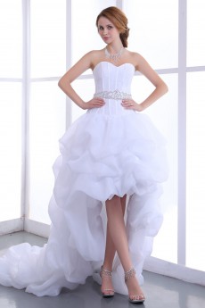 Taffeta Sweetheart Ball Gown with Beaded and Ruffle