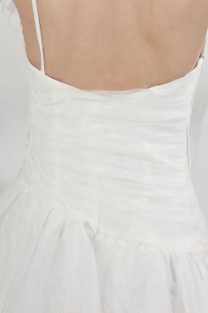 Organza Sweetheart A-line Dress with Ruffle and Flower