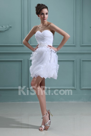 Taffeta Sweetheart Short Ball Gown with Ruffle