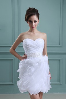 Taffeta Sweetheart Short Ball Gown with Ruffle