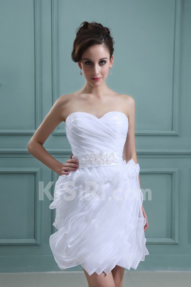 Taffeta Sweetheart Short Ball Gown with Ruffle