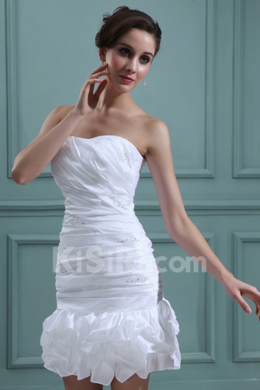 Taffeta Strapless Short Dress