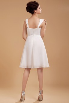 Chiffon Straps Neckline Short A-line Dress with Ruffle