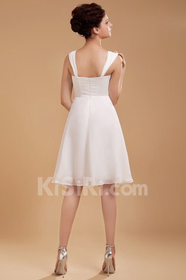 Chiffon Straps Neckline Short A-line Dress with Ruffle