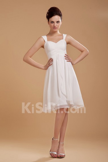 Chiffon Straps Neckline Short A-line Dress with Ruffle