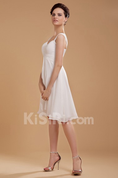 Chiffon Straps Neckline Short A-line Dress with Ruffle