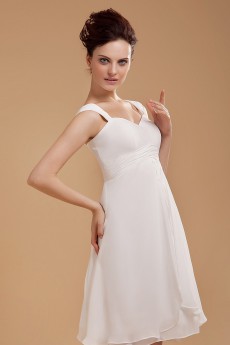 Chiffon Straps Neckline Short A-line Dress with Ruffle