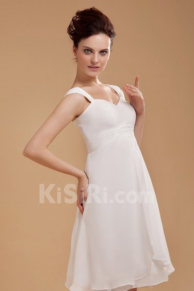 Chiffon Straps Neckline Short A-line Dress with Ruffle