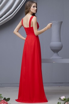 Chiffon V-Neckline Floor Length Empire Dress