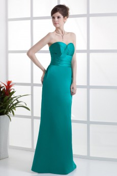 Charmeuse Sweetheart Floor Length A-line Dress with Ruffle