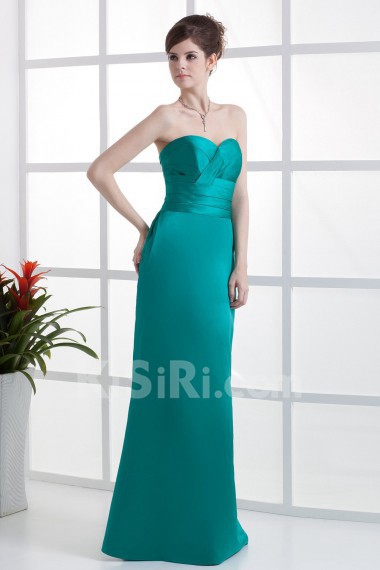 Charmeuse Sweetheart Floor Length A-line Dress with Ruffle