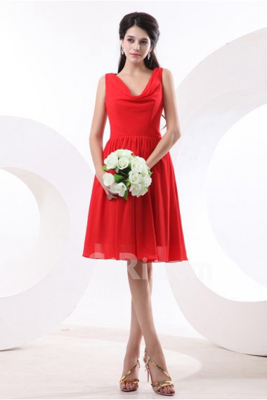 Chiffon V-Neckline Short A-line Dress