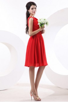 Chiffon V-Neckline Short A-line Dress