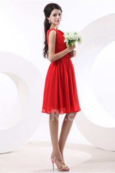 Chiffon V-Neckline Short A-line Dress