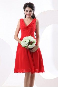 Chiffon V-Neckline Short A-line Dress