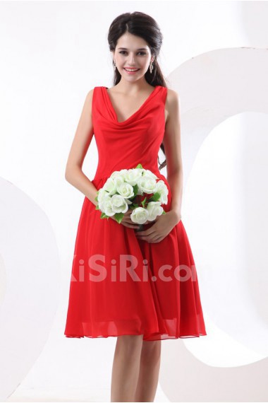 Chiffon V-Neckline Short A-line Dress