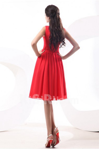 Chiffon V-Neckline Short A-line Dress