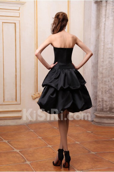 Satin Strapless Short Princess Dress with Ruffle