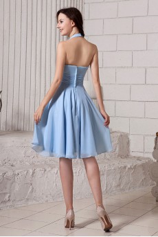 Chiffon Halter Neckline Short Dress