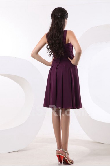 Chiffon Straps Neckline Short Dress