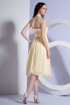 Chiffon Halter Neckline Short A-line Dress