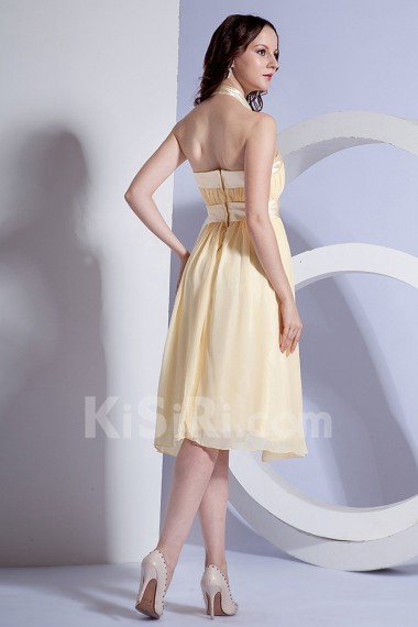 Chiffon Halter Neckline Short A-line Dress