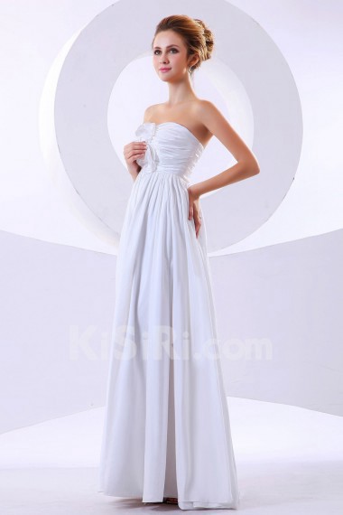 Chiffon Strapless Floor Length Empire Dress