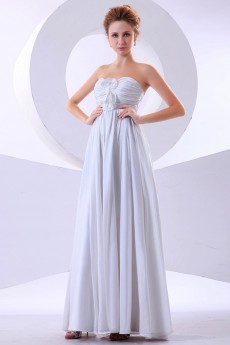 Chiffon Strapless Floor Length Empire Dress