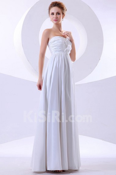 Chiffon Strapless Floor Length Empire Dress