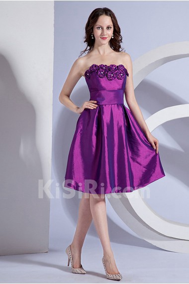 Taffeta Strapless Short Dress