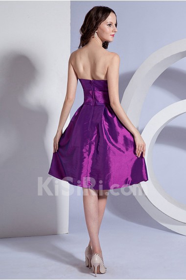 Taffeta Strapless Short Dress