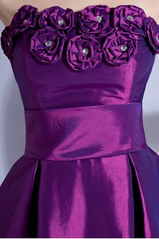 Taffeta Strapless Short Dress