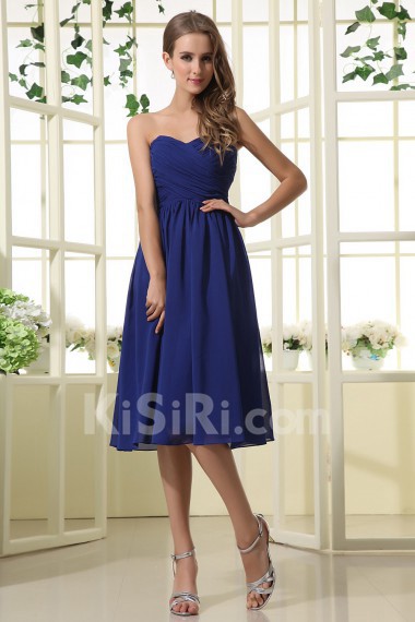 Satin and Chiffon Sweetheart Short Dress