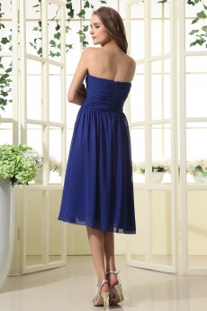 Satin and Chiffon Sweetheart Short Dress