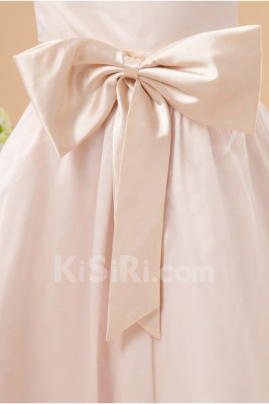 Charmeuse V-Neckline Ankle-Length Beach Dress with Bowknot