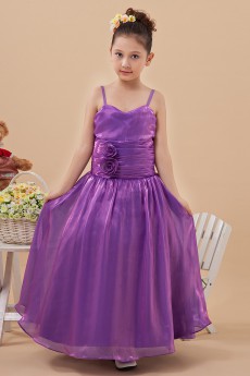 Taffeta Spaghetti Straps Floor Length A-Line Dress