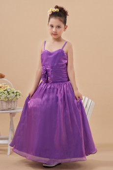 Taffeta Spaghetti Straps Floor Length A-Line Dress